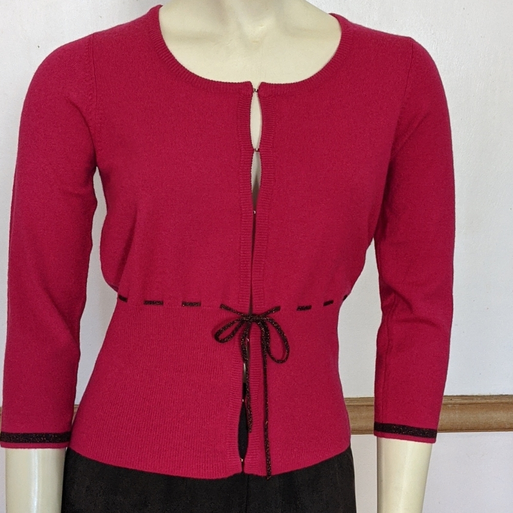NWT Guess Sparkle Fushia Cardigan Medium